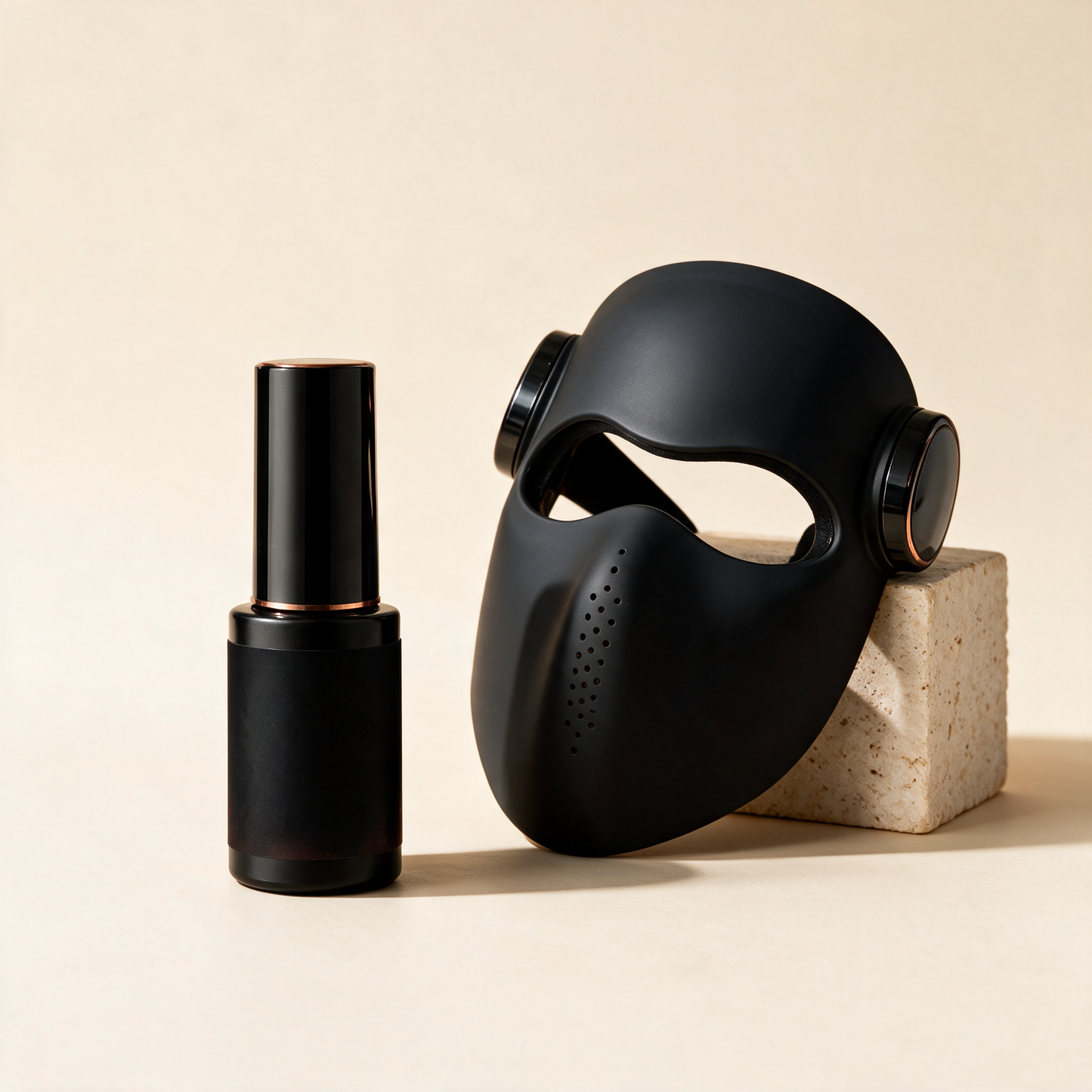 PRE-LIGHT serum paired with the Luxen Veil laser mask — the Luxen ritual