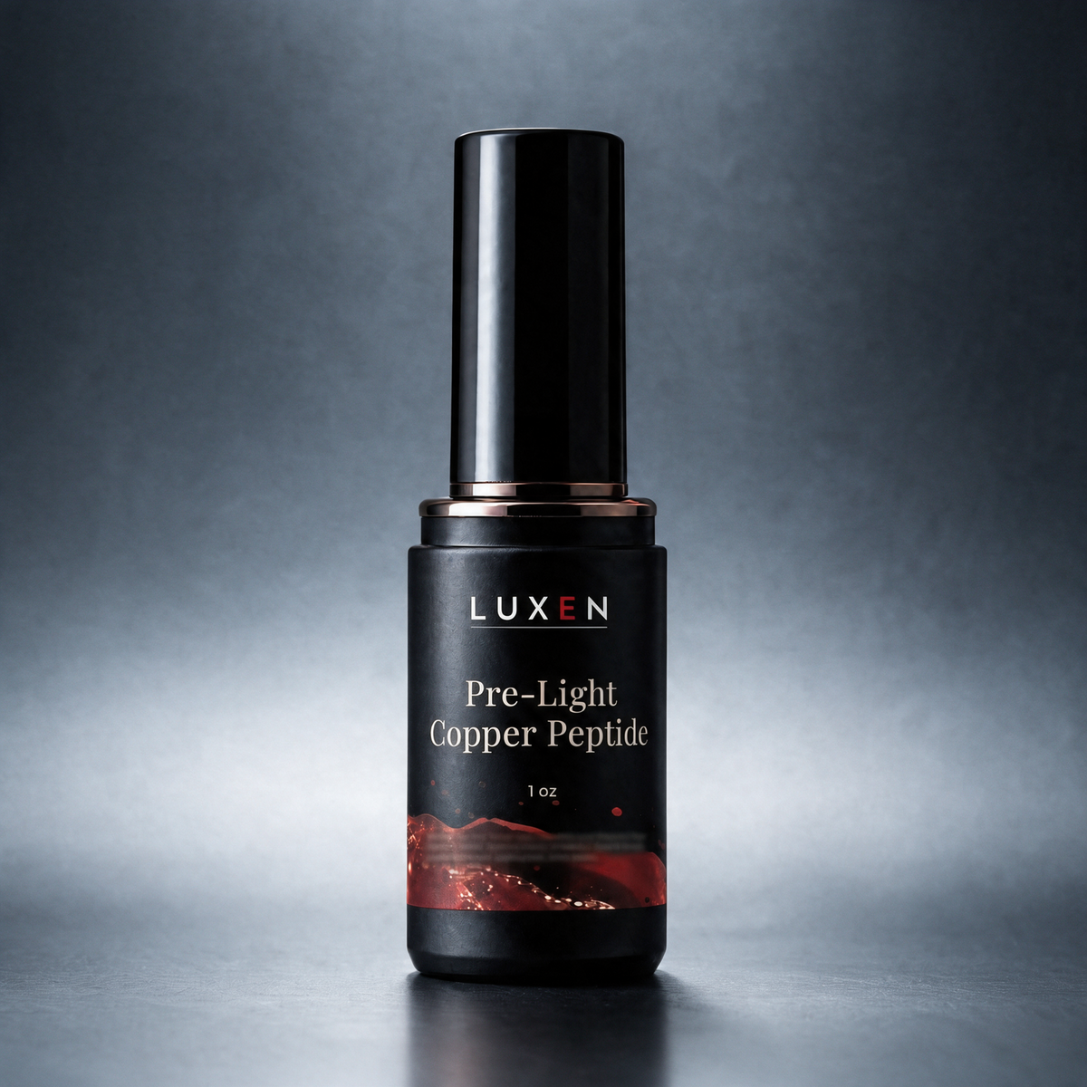 Pre-Light Copper Peptide Serum on steel gray